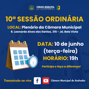 10ª Sessão Ordinária da Câmara de Andradas será realizada nesta terça-feira, 10 de junho