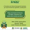 Etapa Municipal da Gincana do Saber será realizada na Câmara de Andradas Etapa Municipal da Gincana do Saber será realizada na Câmara de Andradas