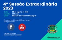 Pauta da 04ª Sessão Extraordinária de 22 de agosto de 2023