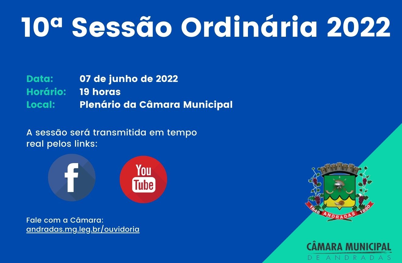 Pauta da 10ª Sessão Ordinária do dia 07 de Junho de 2022