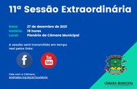 Pauta da 11ª Sessão Extraordinária de 27 de dezembro