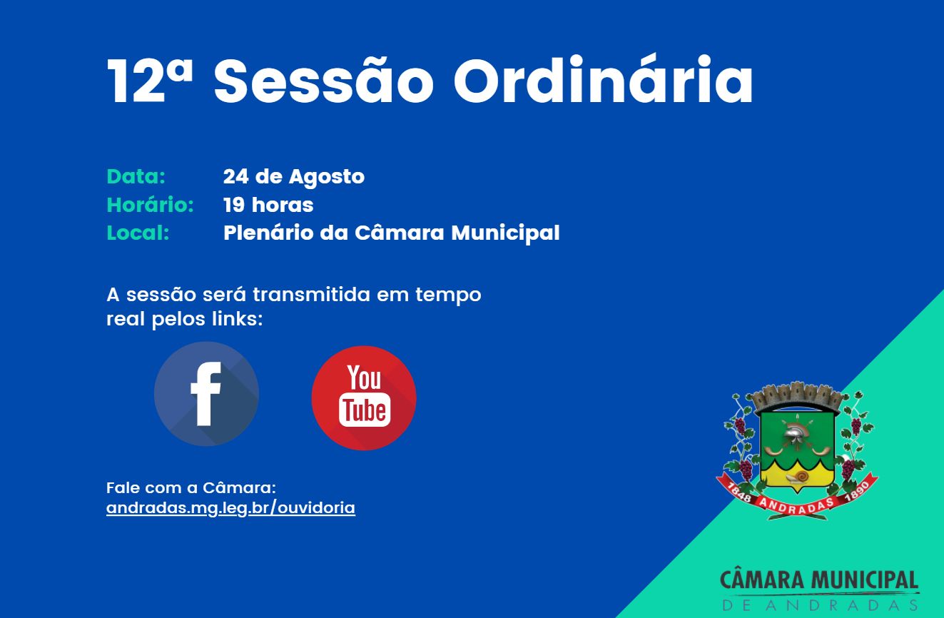 Pauta da 12ª Sessão Ordinária