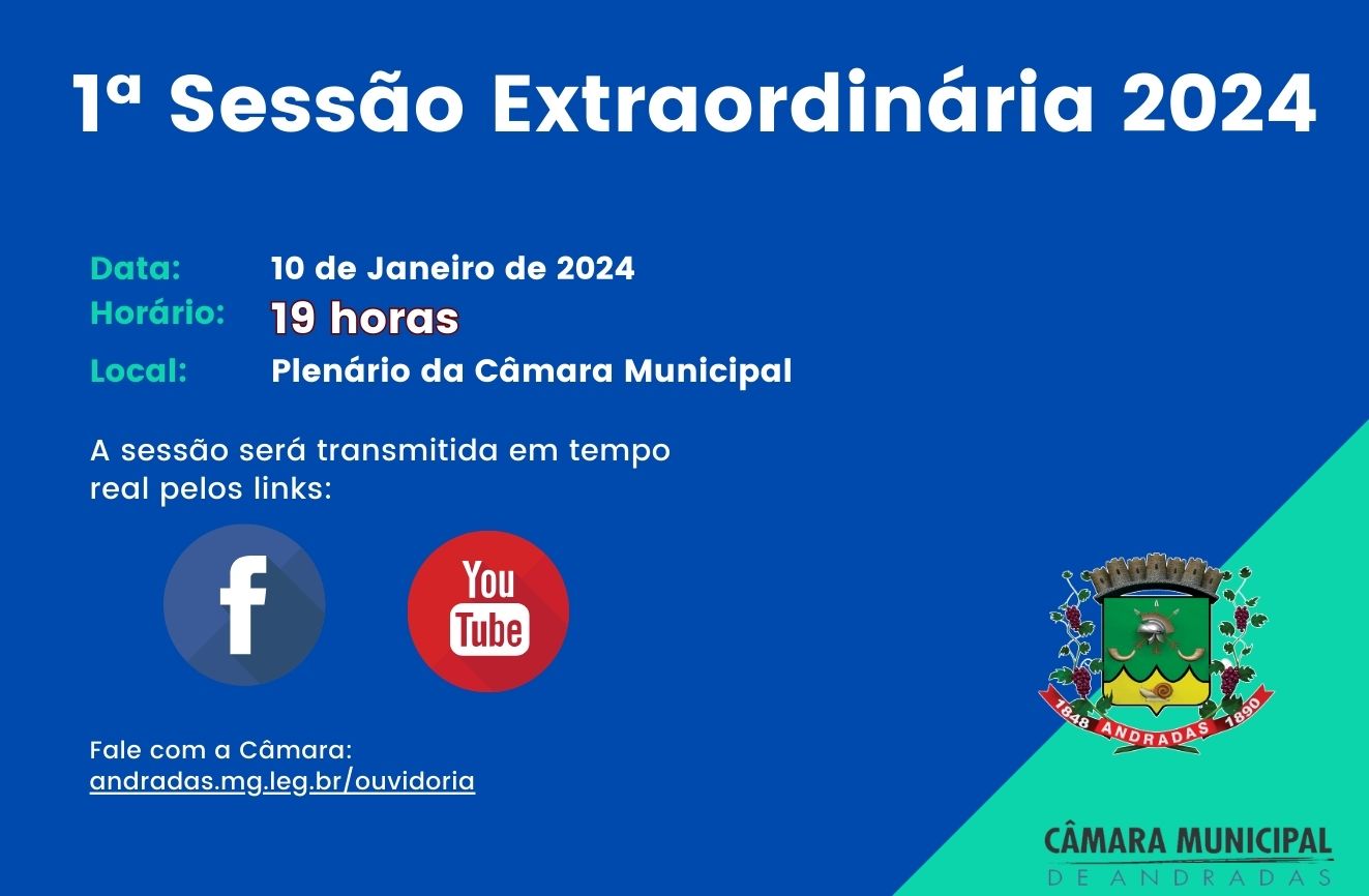 Pauta da 1ª Sessão Extraordinária de 2024