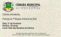 Pauta da 1ª Sessão Ordinária de 2020