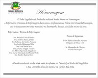 Sessão solene em homenagem aos profissionais de Enfermagem e das Forças de Segurança