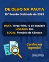 PAUTA DA 19.ª SESSÃO ORDINÁRIA DE 2025 PAUTA DA 19.ª SESSÃO ORDINÁRIA DE 2025