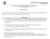 Resultado Final do Concurso Público para o cargo de Agente de Serviços Gerais