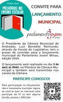 Solenidade de lançamento municipal do Parlamento Jovem Minas 2024
