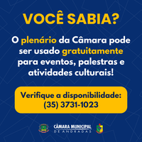 Você sabia que a Câmara disponibiliza o plenário para uso da comunidade?